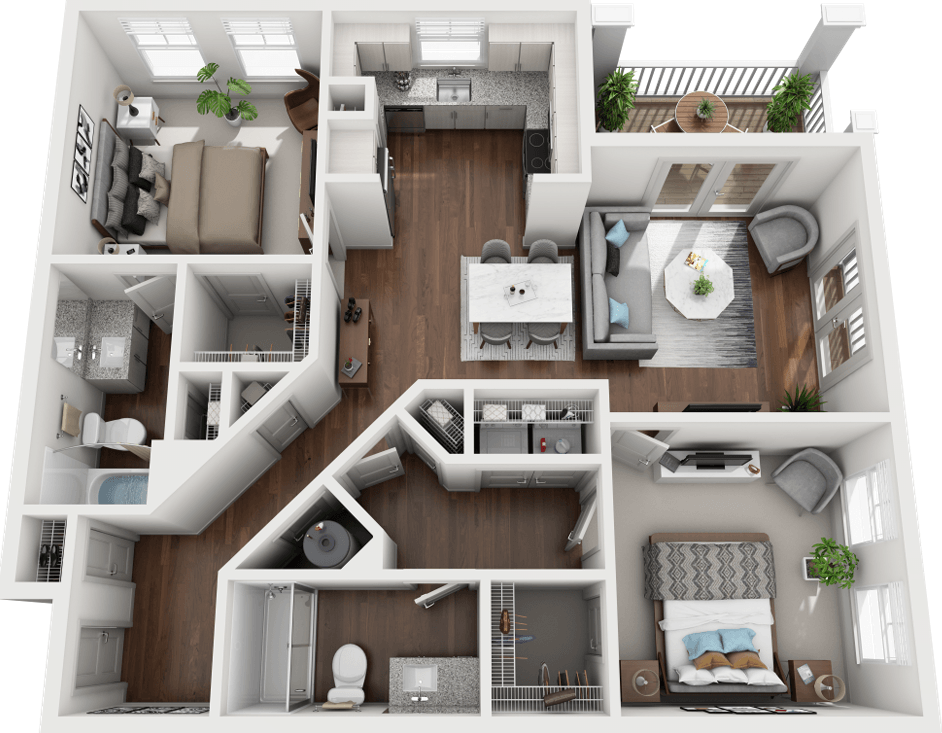 Ramsey_TwoBedroom floor plan